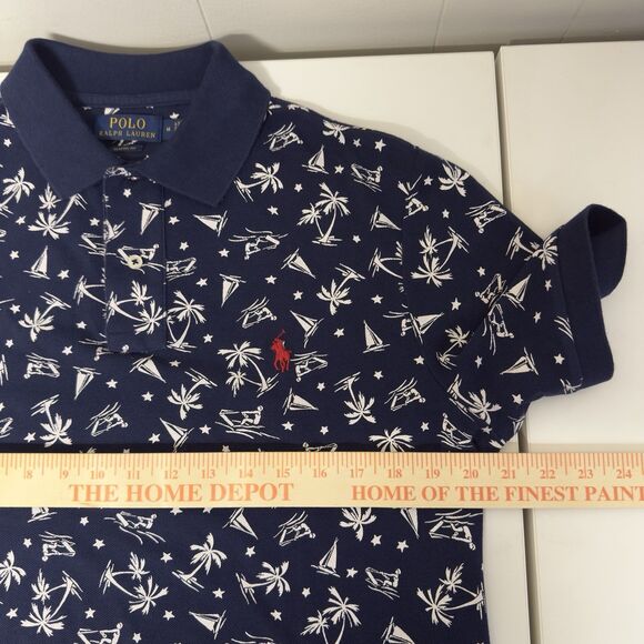Polo Ralph Lauren Classic Fit Tropical Print Surfing AOP Polo Shirt Preppy Men M - Picture 7 of 11